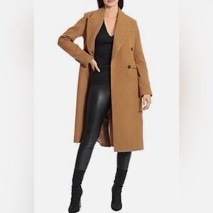Anthropologie | Avec Les Filles wool blend cozycore tan long coat medium